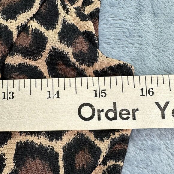 MICHAEL KORS Fit Flair Dress Women’s Sz 0 Cheetah Leopard Animal Print Jacquard - Picture 5 of 16